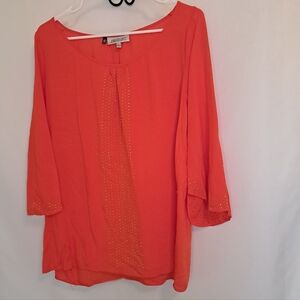 Jennifer Lopez Vibrant Orange Blouse Women's Large #6